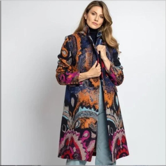 IVKO Multicolor 100% Wool Coat - Picture 2 of 7